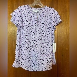 NWT Liz Claiborne Lavender Ruffle Sleeve Blouse